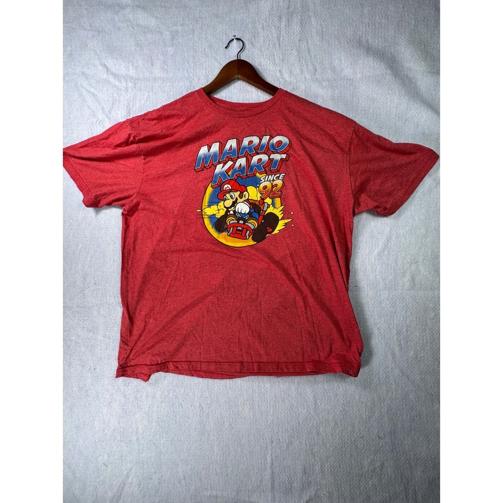 Nintendo Mario Kart Since 92 Graphic T-Shirt Mens 2XL Red Heather Mad Engine Tee